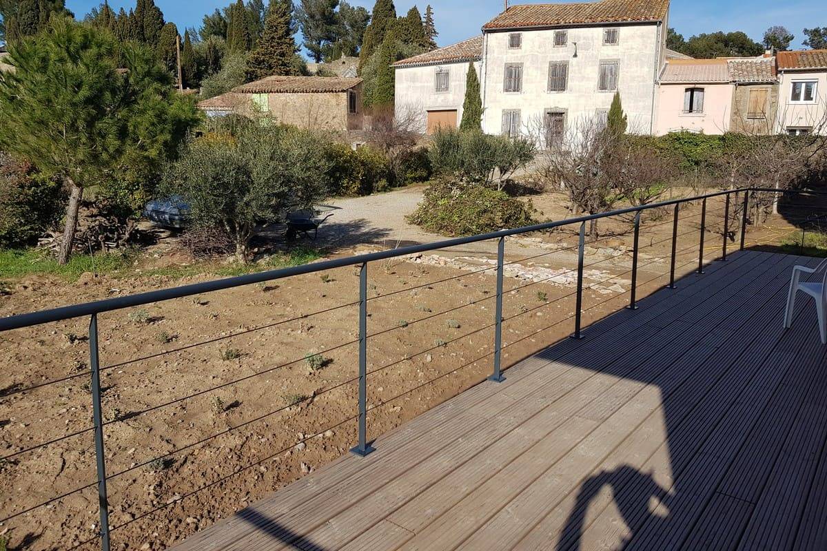 Garde corps de terrasse à câble tendus 1