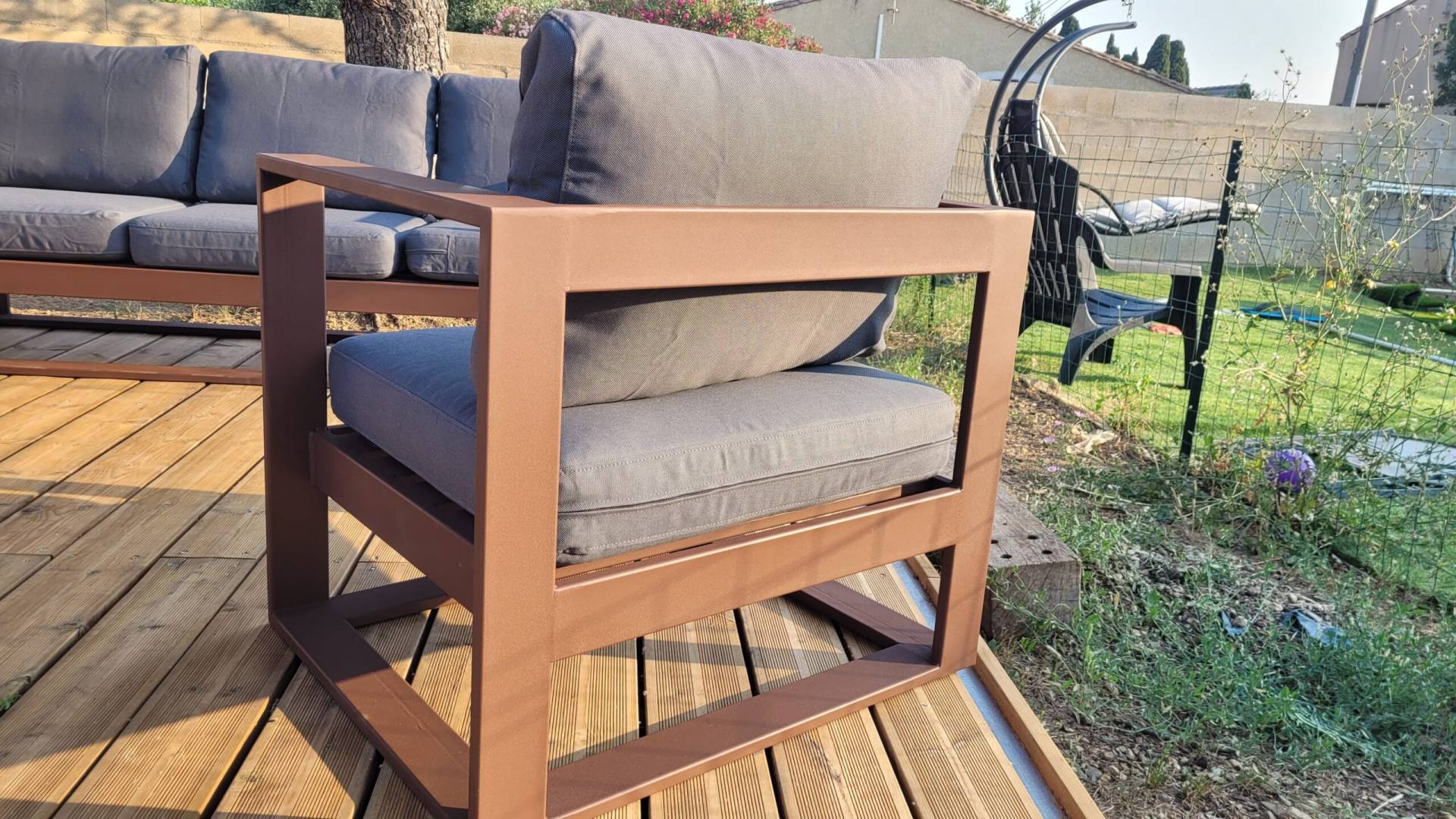 Création d'un salon de jardin fer finition aspect rouille