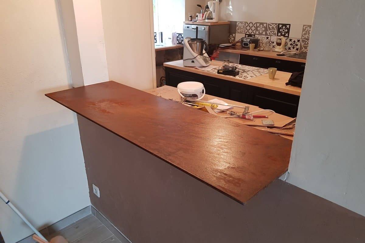 plateau de passe plat en tôle finition rouillée 1